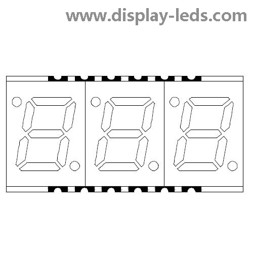 0.28 Inch three Digit 7 Segment SMD Display