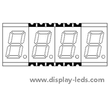 0.3 Inch Four Digit 7 Segment SMD Display