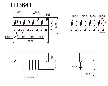 0.36 Inch 4 digits 7 Segment LED Display