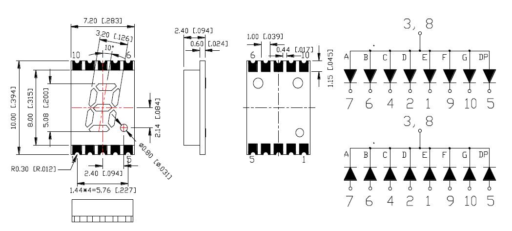 0.2 inch 1 digit Ultra Thin SMD display