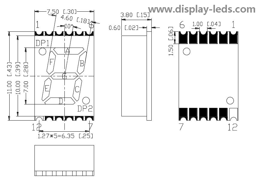 0.28 Inch Single Digit 7 Segment SMD Display